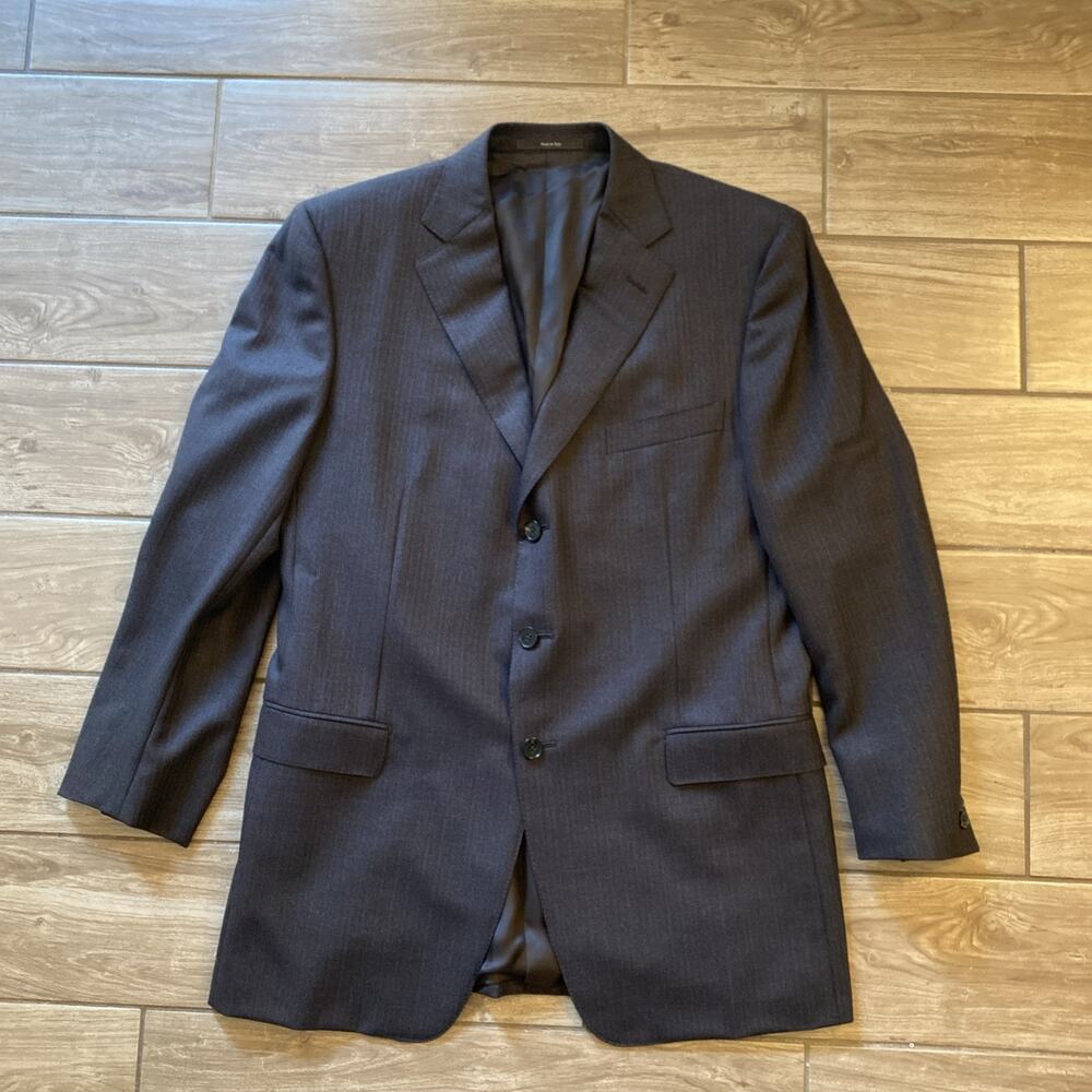 Ermenegildo Zegna 54R Brown 3 Button Traveller Micronsphere Blazer Classic Italy